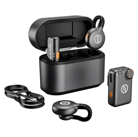 Microfone Lapela Hollyland Lark M2S Mini Combo Sem Fio para Smartphone - Preto (2TX+2RX)
