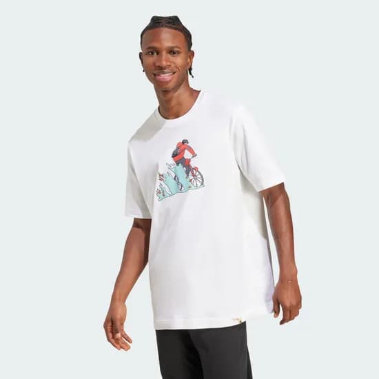 Remera Adidas Doodle Hunt Bike Graphic Tee Blanco