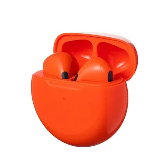 Fone de Ouvido Sem Fio Pro 6 com Bluetooth V5.1+Edr 5V / 1A - Laranja