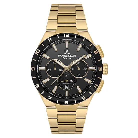 Relogio Analógico Masculino Daniel Klein DK.1.14079-5 Exclusive Gents / Pulseira de Aço Inoxidável - Dourado