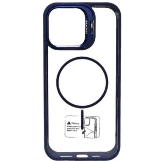 Capa de Metal com Suporte para iPhone 16 Pro Max - Azul