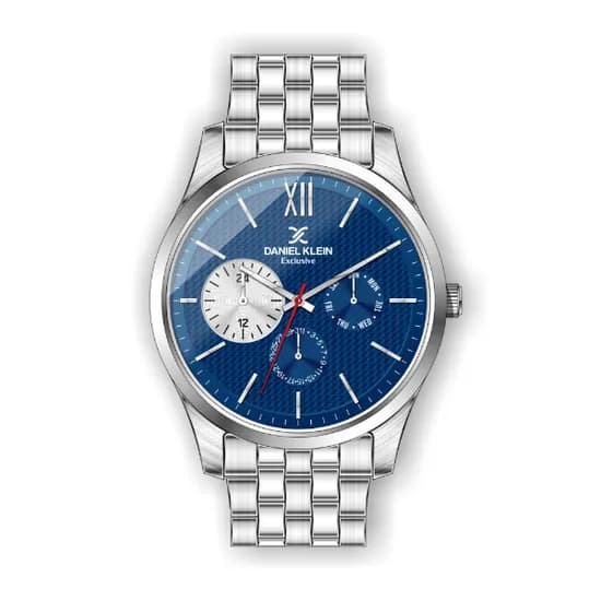 Relógio Analógico Masculino Daniel Klein Exclusive DK.1.12484-3 - Prata e Azul