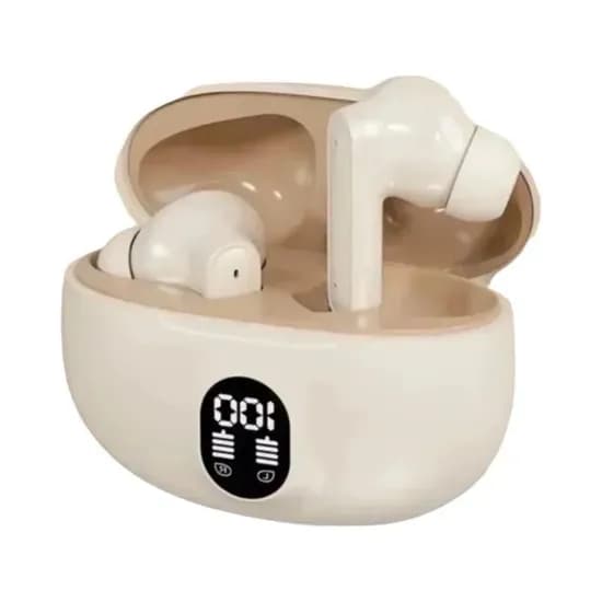 Fone de Ouvido Sem Fio Stereo Earphones 895B com Bluetooth 5.4 - Bege