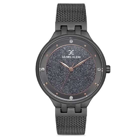 Relógio Analógico Feminino Daniel Klein DK.1.12683-3 Premium Ladies / Pulseira de Aço Inoxidável - Preto Glitter