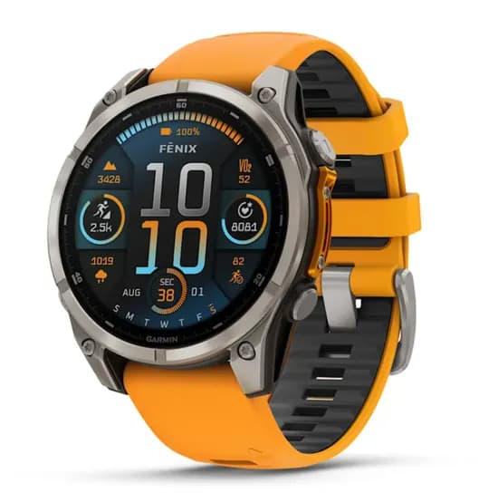 Garmin Relógio Fenix 8 47MM Amoled Sapphire Titanium Orange/Graphite 010-02904-10