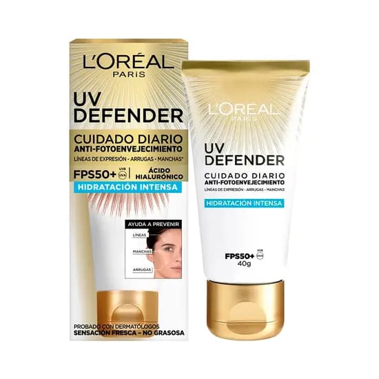 Protector Solar Facial Loreal Paris Uv Defender FPS50+ Hidratacion Intensa 40G