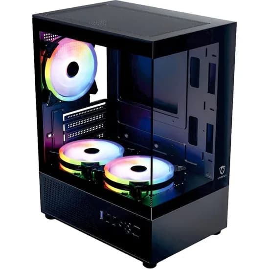 Gabinete K8501 3 Fan Micro ATX Negro