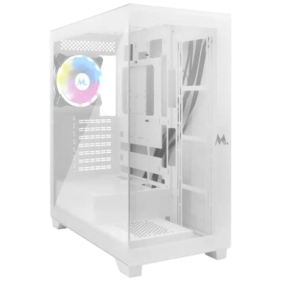 Gabinete Mtek MCG-DH80W 1 Fan RGB - White