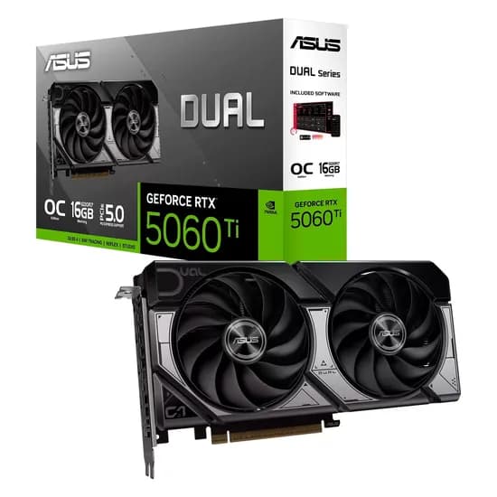 Placa de Vídeo RTX-5060TI 16GB GDDR7 128BIT Asus DUAL-RTX5060TI-O16G