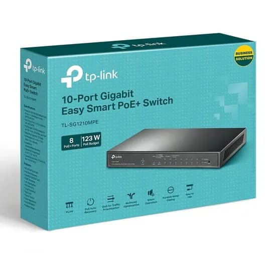 Hub 10 Portas TP-Link TL-SG1210MPE 8P Giga Poe Switch Gerenciável