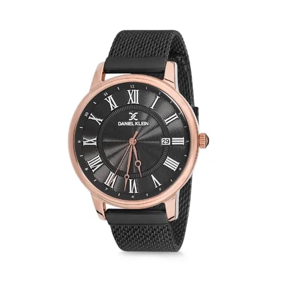 Relógio Analógico Masculino Daniel Klein Premium DK12168-2 - Preto e Rosa Ouro