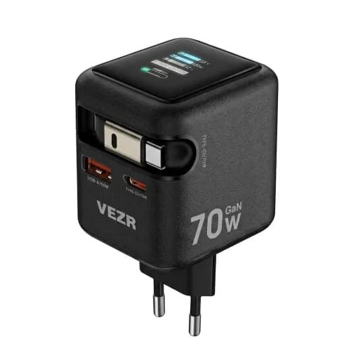 Carregador Vezr 70W Con Pantalla