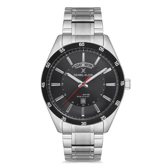 Relogio Analógico Masculino Daniel Klein DK.1.12735-1 Premium Gents / Pulseira de Aço Inoxidável - Prata/Preto