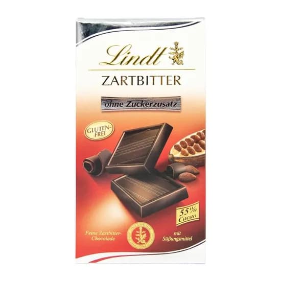 Barra Chocolate Lindt Amargo Sem Açucar 100G