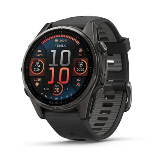 Garmin Relógio Fenix 8 43MM Amoled Sapphire Carbon Gray DLC Titanium Black/Pebble Gray 010-02903-20