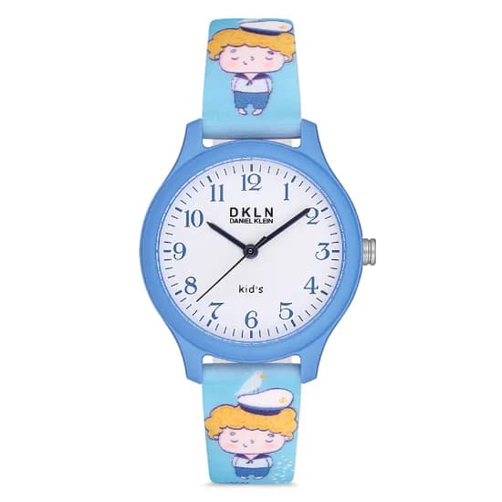 Relogio Analógico para Criança Daniel Klein DK.1.12765-2 DKLN Kids / Pulseira de Silicone - Azul Claro