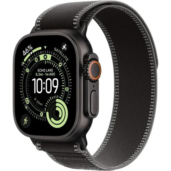 Apple Watch Ultra 3 (GPS + Cellular) Caixa de Titânio Preto e Pulseira Trail Loop Na Cor Preta 49 MM ML MF1H4BE/A