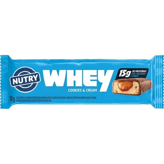 Supl. Barra de Cereal Nutry Whey Cookies Cream 12X50GR