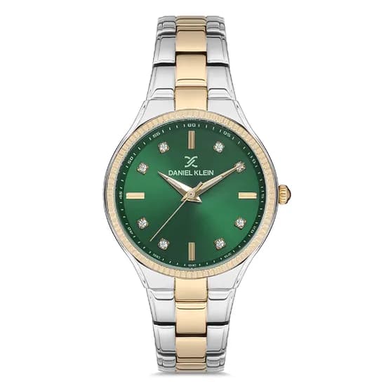 Relógio Analógico Feminino Daniel Klein DK.1.12714-5 Premium Ladies / Pulseira de Aço Inoxidável - Prata/Dourado