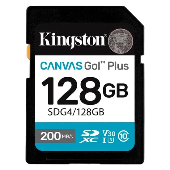 Cartão de Memória Micro SD Kingston Canvas Go Plus 128GB 200MBS - SDG4/128GB
