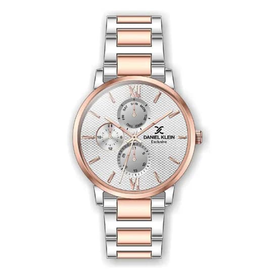 Relógio Analógico Feminino Daniel Klein Exclusive DK.1.12386-3 - Prata e Rosa Ouro