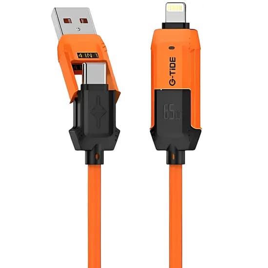 Cabo G-Tide Vida Colorida PC155-3 - 4 Em 1 - 1.5 Metros - Laranja