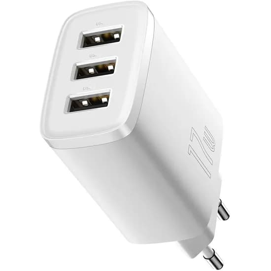 Carregador de Energia Baseus CCXJ-020102 3USB 17W - Branco