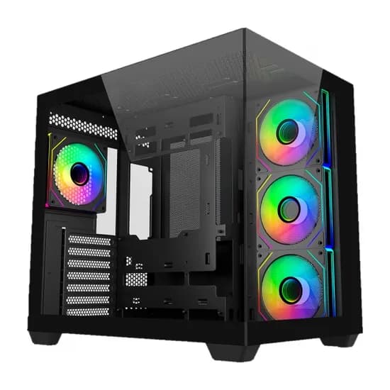 Gabinete Gamer, Aquario, Cooler Master Elite 681 E681-KHNN-S00, Mid Tower, ATX, Frontal e Lateral Vidro Temperado, 4X Fans, Preto