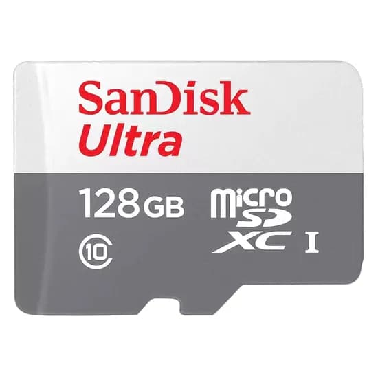 Cartão de Memória Micro SD Sandisk Ultra 128GB 100MBS C10 - SDSQUNR-128G-GN3TA