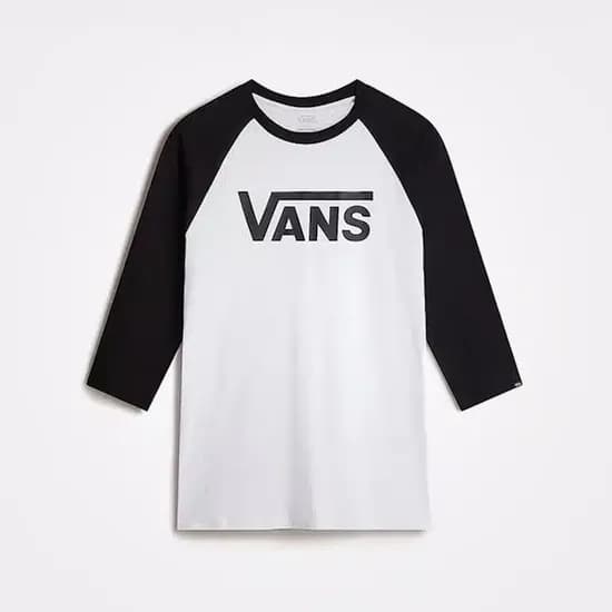 Camiseta Casual Masculino Vans Classic Raglan Mangas 3/4