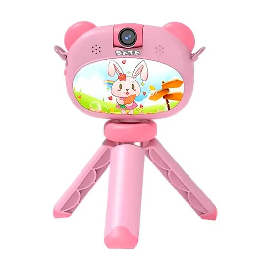 Câmera Digital Satellite A-D1006 - com Tripé - Tela 2" - Recarregável - Rosa