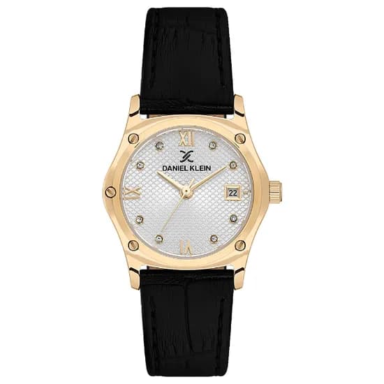 Relogio Analogico Feminino Daniel Klein DK.1.14270-2 Premium Lady / Pulseira de Couro - Preto/Gold