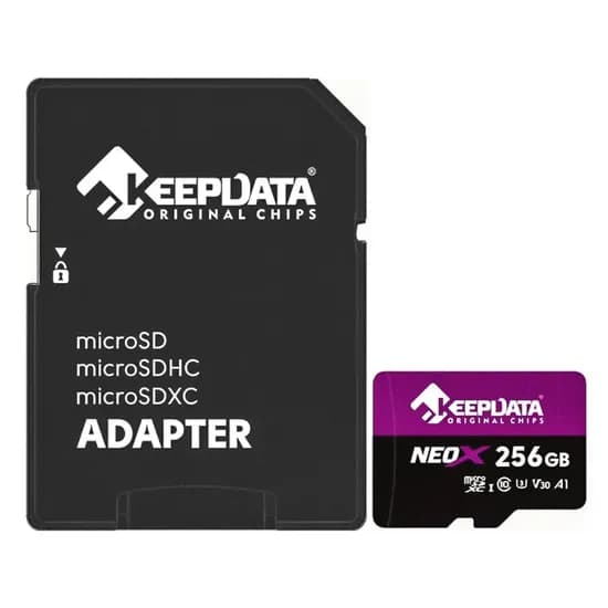Cartão de Memória Micro SD Keepdata Neo X 256GB 95MBS - KDMSDC10U3V30A1/256