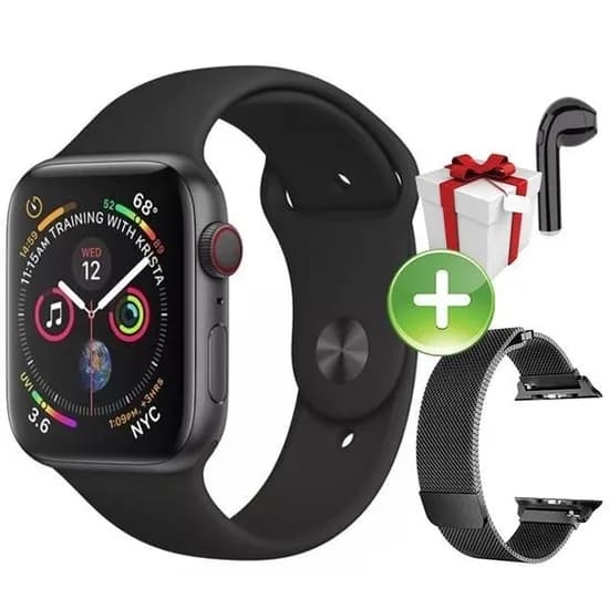 Relógio Smartwatch 2019 Série 4 GPS iPhone e Android 44MM Iwo 9 (+ 2 Brindes)