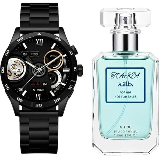Kit Relógio Smartwatch G-Tide Power - Black + Perfume Taka Edp - Masculino 30ML