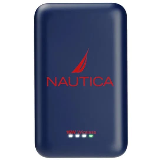 Carregador Portátil Sem Fio Nautica PB205 Urban Magnetic 5000MAH - Azul-Marinho/Vermelho