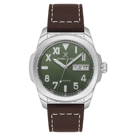 Relogio Analógico Masculino Daniel Klein DK.1.14078-4 Premium Gent / Pulseira de Couro - Marrom/Verde