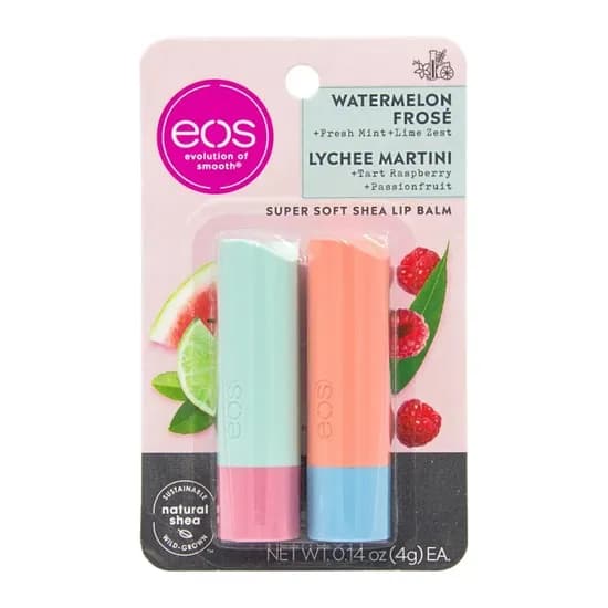 Protetor Labial Eos Stick Melancia e Lichia com Duas Unidades