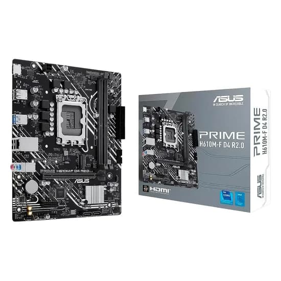 Placa Mãe Asus Prime H610M-F D4 R2.0 Socket LGA 1700 Chipset Intel G610 DDR4 Micro ATX