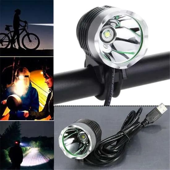 Lanterna para Guidão de Bicicleta 8 * XML-T6, Luz Dianteira Da Bicicleta