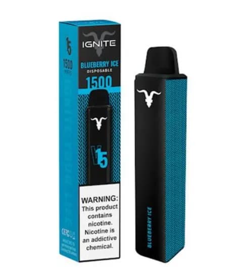 Vape Descartável Ignite V15 / 1500 Puff / 5% Nicotina - Blueberry Ice