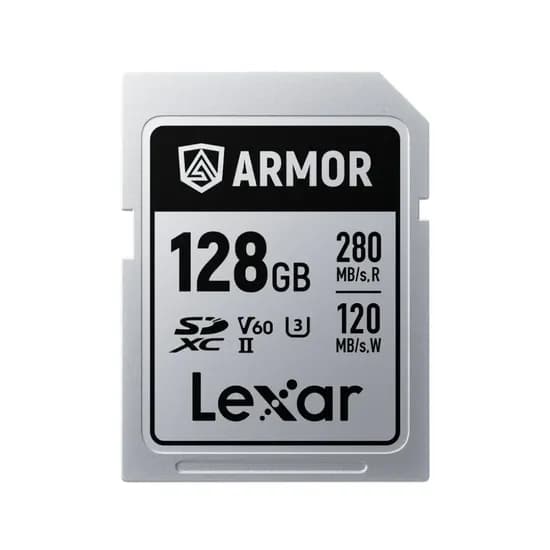 Cartão de Memória Lexar SD 128GB Armor Silver 280/120MBS V60