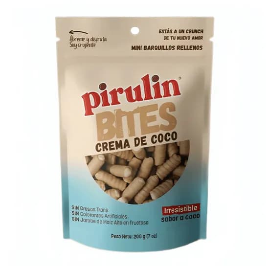 Canudinho Wafer Crocante Pirulin Bites Coco Pacote 200G