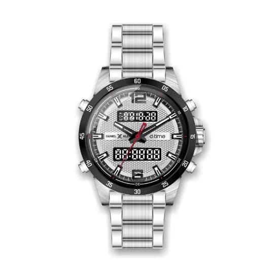 Relógio Digital Masculino Daniel Klein D:Time DK.1.12408-1 - Prata e Preto