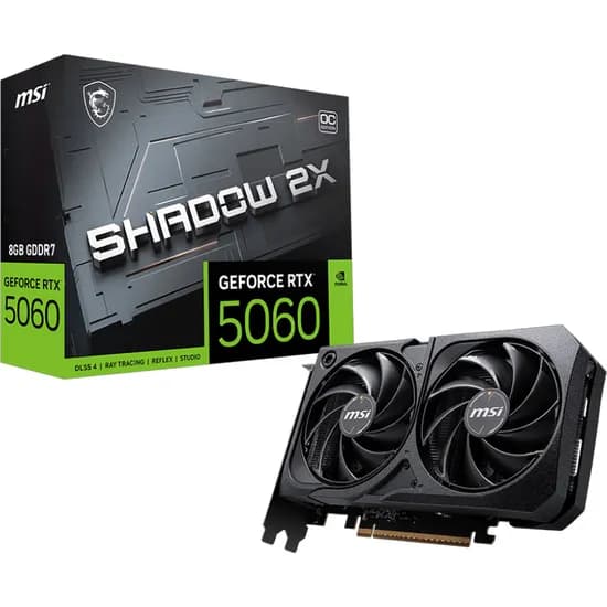 Placa de Vídeo MSI Geforce RTX5060 Shadow 2X Oc 8GB GDDR7 912-V537-038