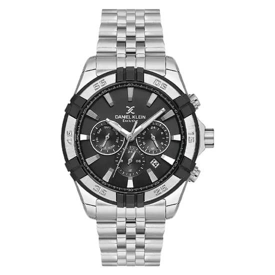 Relogio Analógico Masculino Daniel Klein DK.1.14007-1 Exclusive Gent / Pulseira de Aço Inoxidável - Preto/Prata