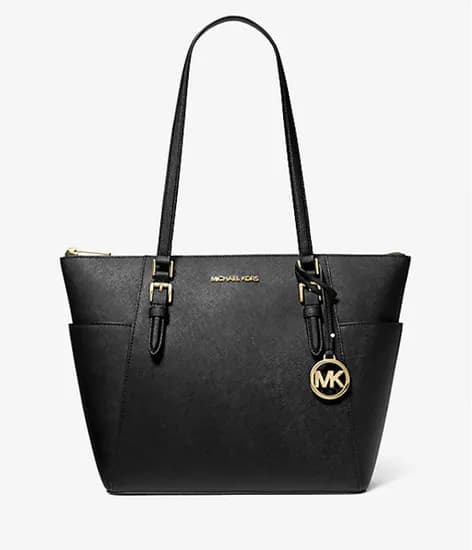 Bolso de Mano Femenino Michael Kors Charlotte Grande de Piel Saffiano Con Cierre Superior