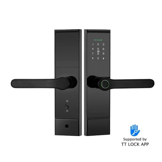 Fechadura Digital S808 BT Ttlock/USB/Cartão/Chave Preto