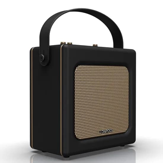 Speaker / Caixa de Som Retro Lonpoo LP-H01 20W RMS / Aux / Conector Mic 6.3MM / USB (MP3 & Wma) / USB-C 5V / Bluetooth - Azul