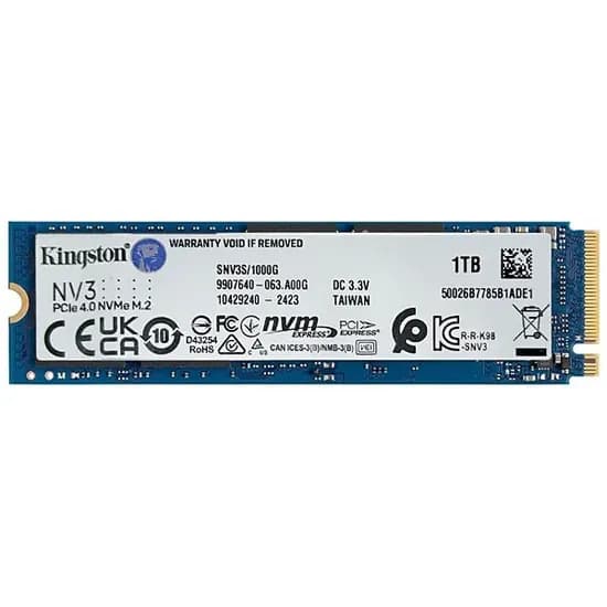 SSD M.2 de 1TB Kingston NV3 SNV3S/1000G 6.000 MB/s de Leitura - Azul